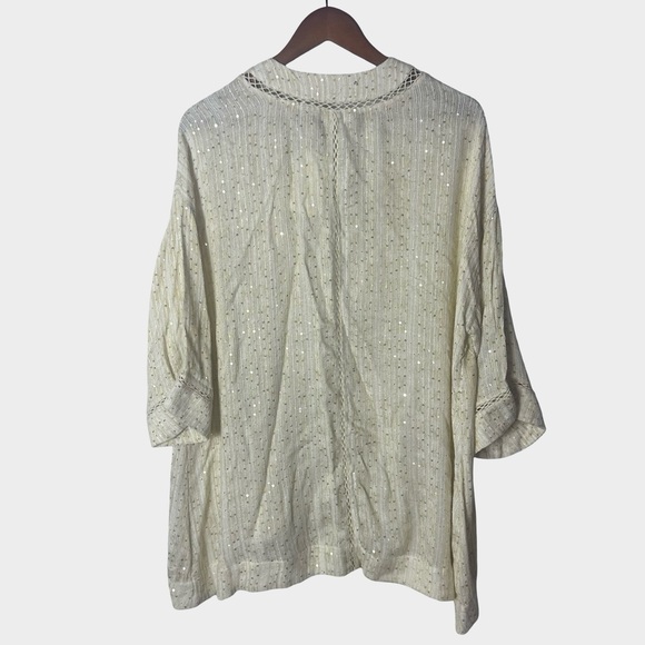 Soft Surroundings Boho Sheer Sequin Kimono Cardigan Topper Open Front Large NWT - Picture 8 of 13